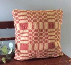 THE WESTBURY PILLOW CRANBERRY/TAN 20"X20"